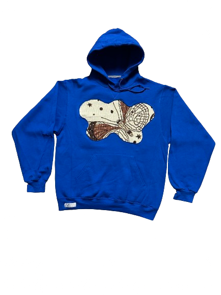 BUTTERFLY UPCYCLED HOODIE BLUE